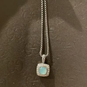 DAVID YURMAN light blue and Diamonds Petite Albion Pendant Necklace